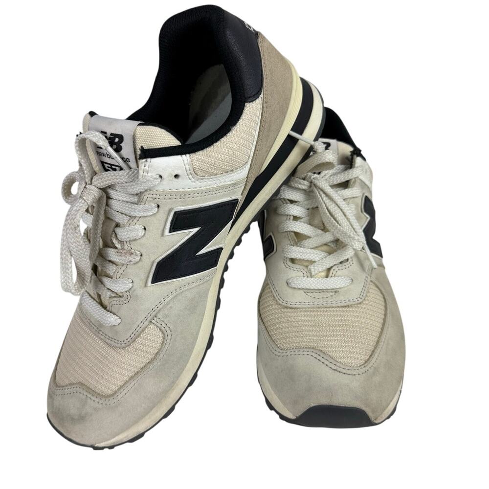 New Balance 574 Men's Sneakers - Beige/Black Size 12 - Picture 1 of 12